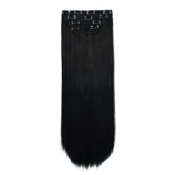 20" Straight Long 4 PCS Set Thick Clip in on Hair Extensions Natural